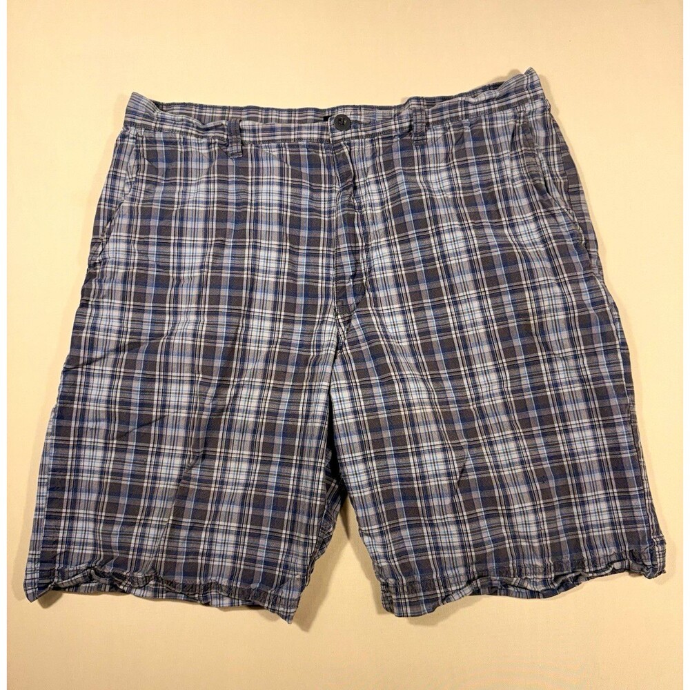 Sonoma Life+Style Mens Plaid Chino Shorts Cotton Flat Front Pockets Size 36